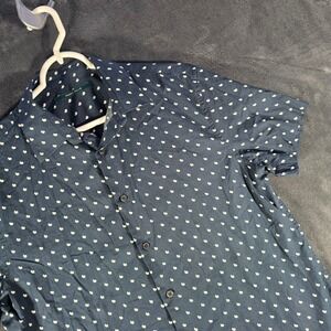 Perry Ellis Button-Up Shirt Short Sleeve Pattern Casual Top Mens Size‎ M